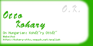 otto kohary business card